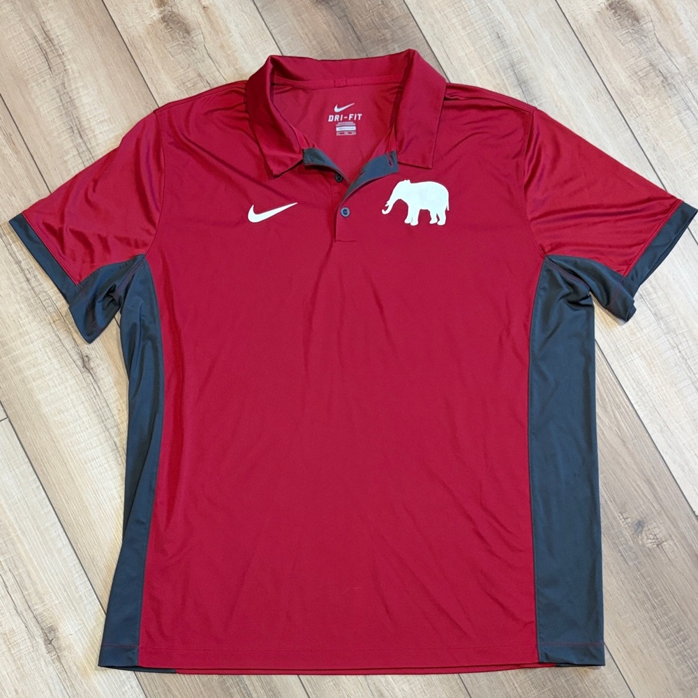 Nike Men's Dry Fit ALABAMA-Polo Shirt in Red and Gray